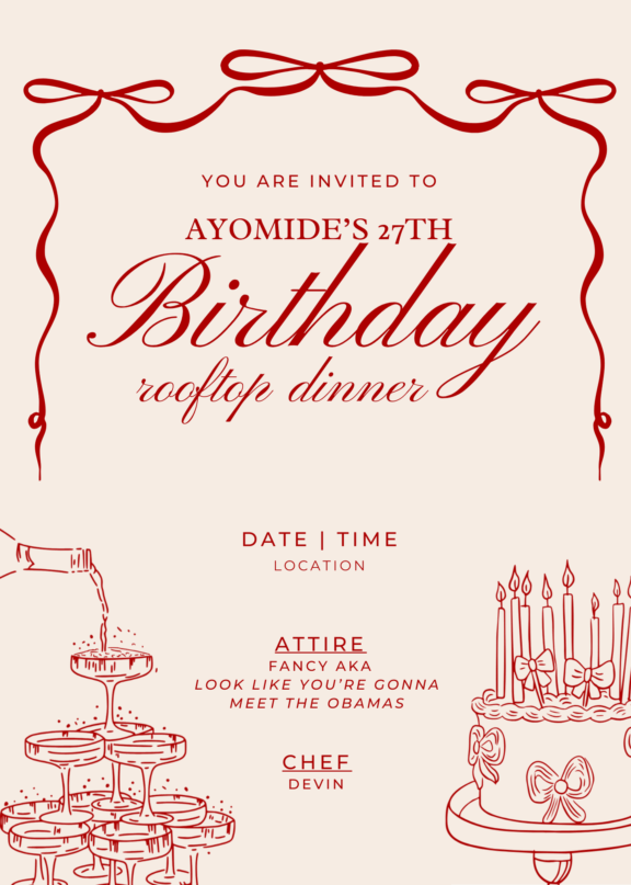 host a birthday dinner by yourself